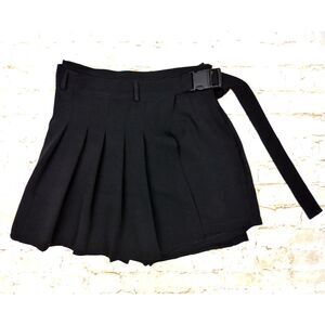 Pleated Mini Skort Skirt Women L Side Plastic Release Buckle Punk Goth Tennis